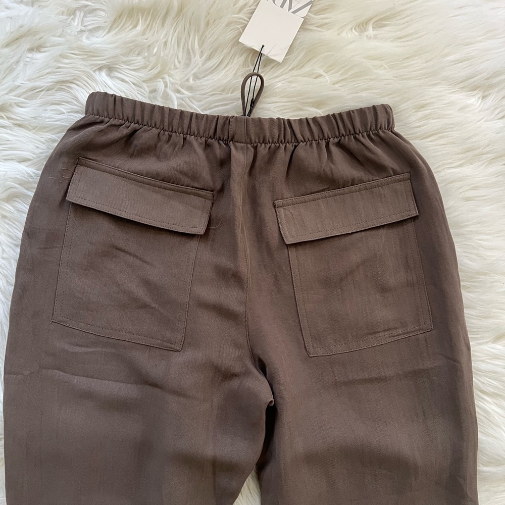 ZARA Women’s Dark Brown Cargo Jogger Pants - Picture 3 of 9